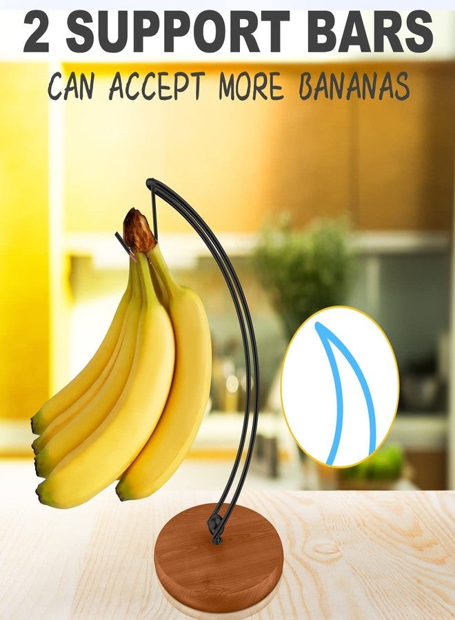 Signice Banana Holder Stand - Patented Modern Tree Hanger With Wood Base and Stainless Steel Rack for Home Kitchen Use, Doesn't Tip Over (New Black) - Image 5